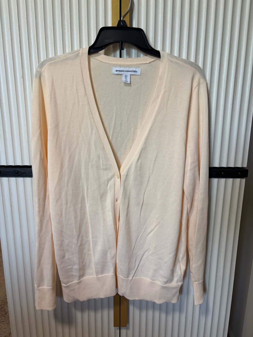 Amazon Essentials Pale Apricot V-Neck Button Cardigan